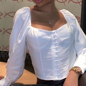 WHITE LONGSLEEVED CORSET- F21 ONLY WORN ONCE*